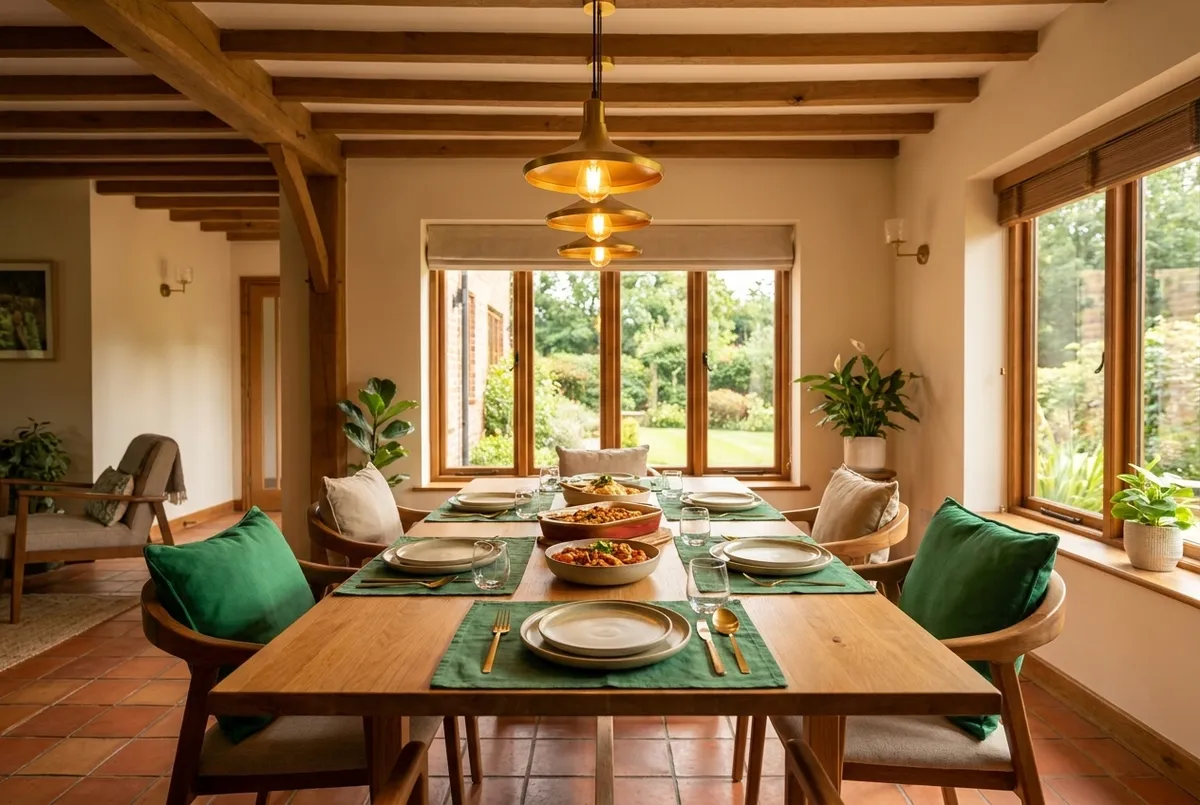 Flexible dining and event space at RKN Home Stays